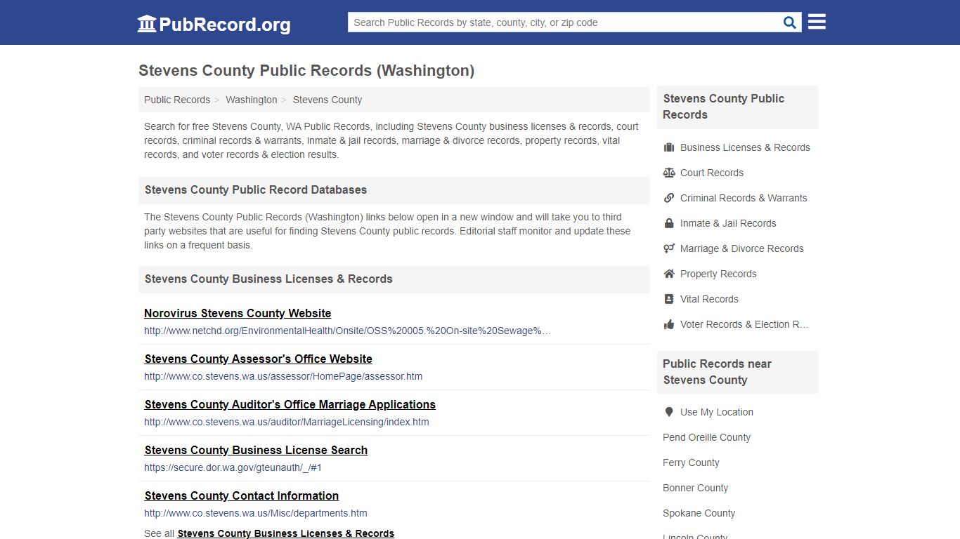 Free Stevens County Public Records (Washington Public Records)